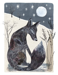 Midnight Fox Jigsaw Puzzle artwork by artist gordy wright