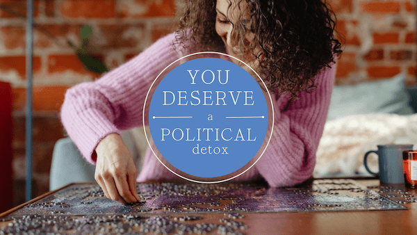 Woman doing jigsaw puzzle