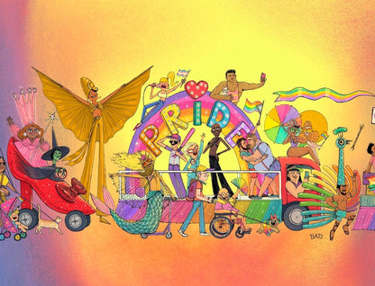 Pride Parade Jigsaw Puzzle artwork by illustrator bats langley
